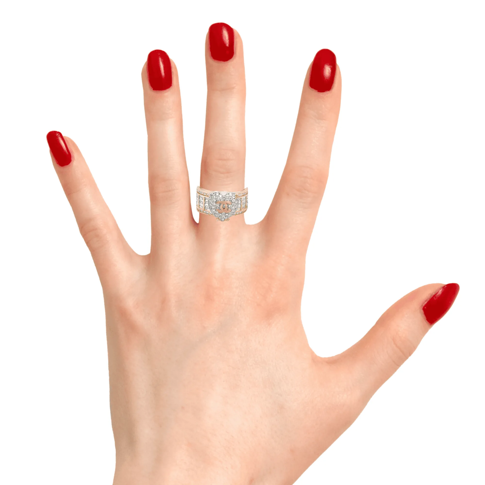 10K Gold CZ CC Heart Ring