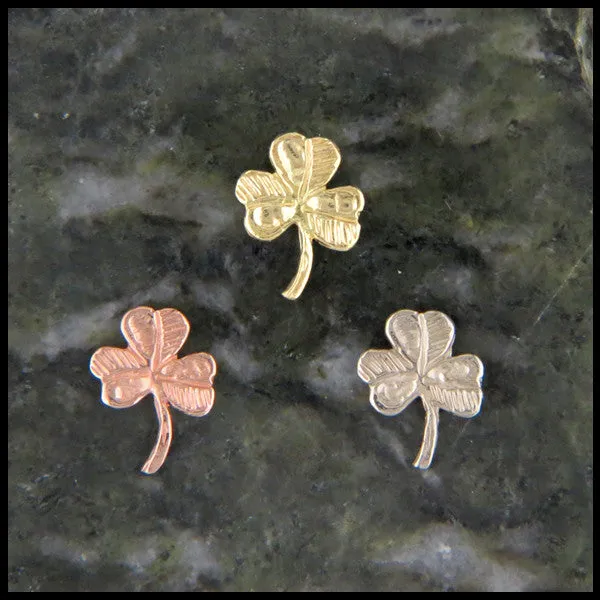 14K Gold Shamrock Earrings