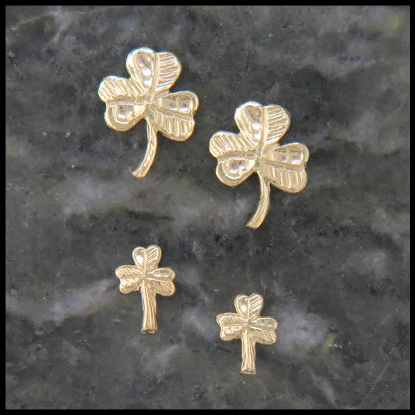 14K Gold Shamrock Earrings
