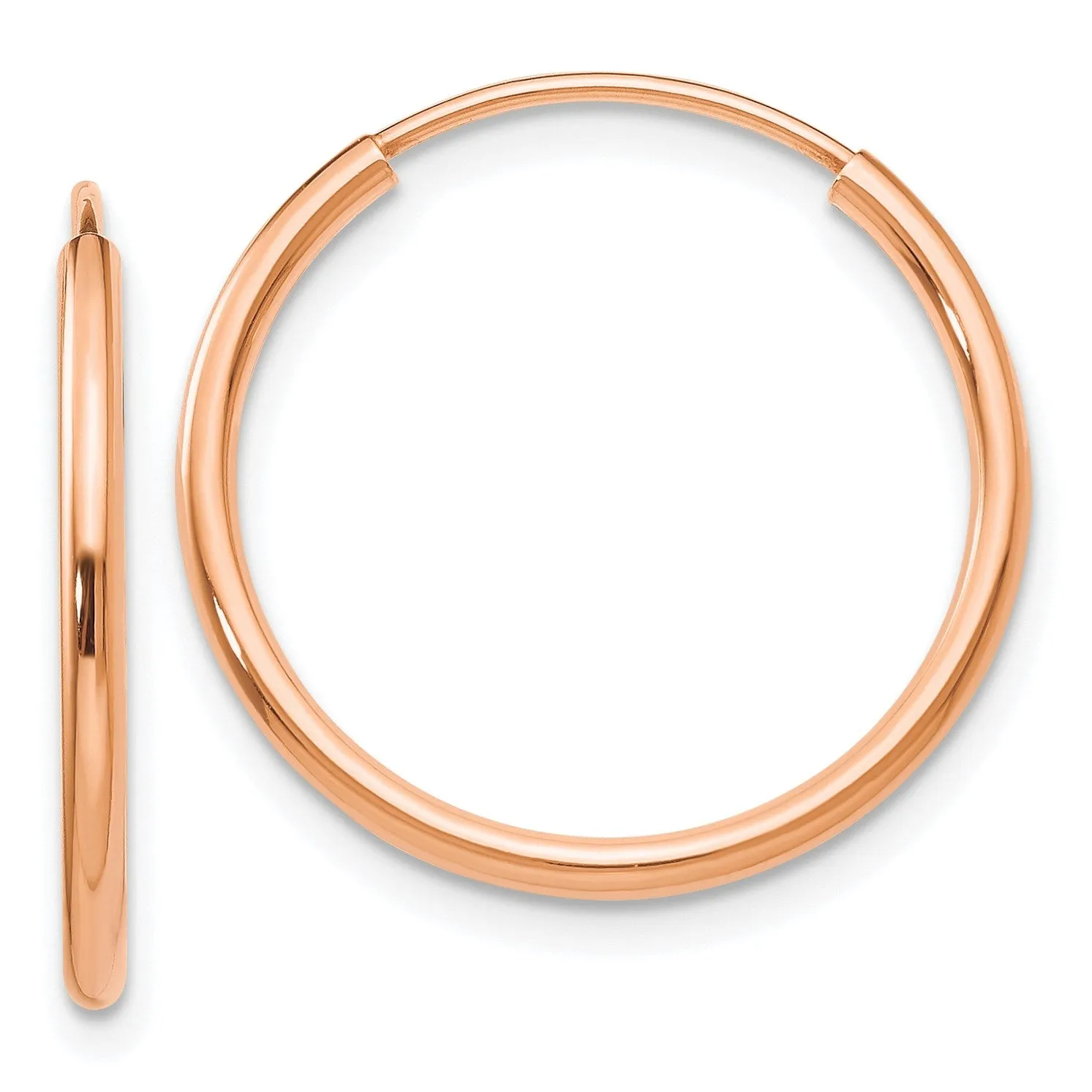 14KT Rose Gold 20X1.5MM 20MM Endless Hoop Earrings