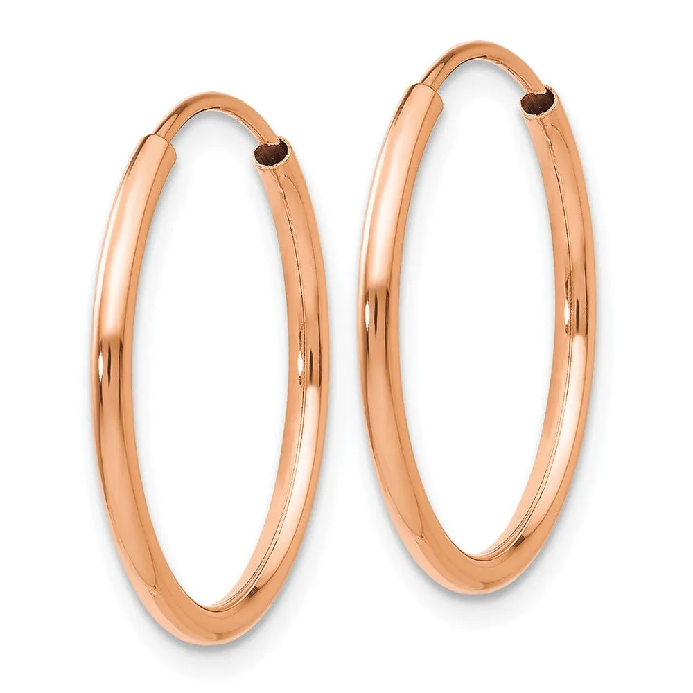 14KT Rose Gold 20X1.5MM 20MM Endless Hoop Earrings