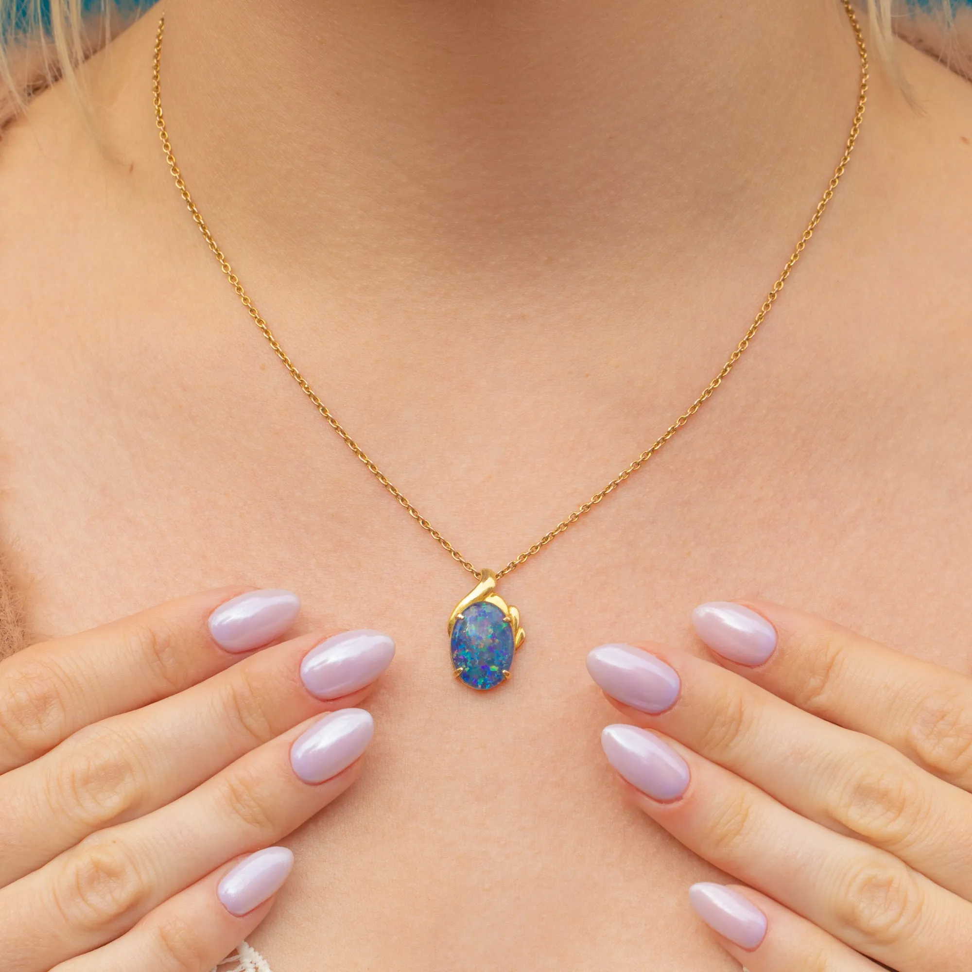 18ct Gold Opal Triplet Pendant