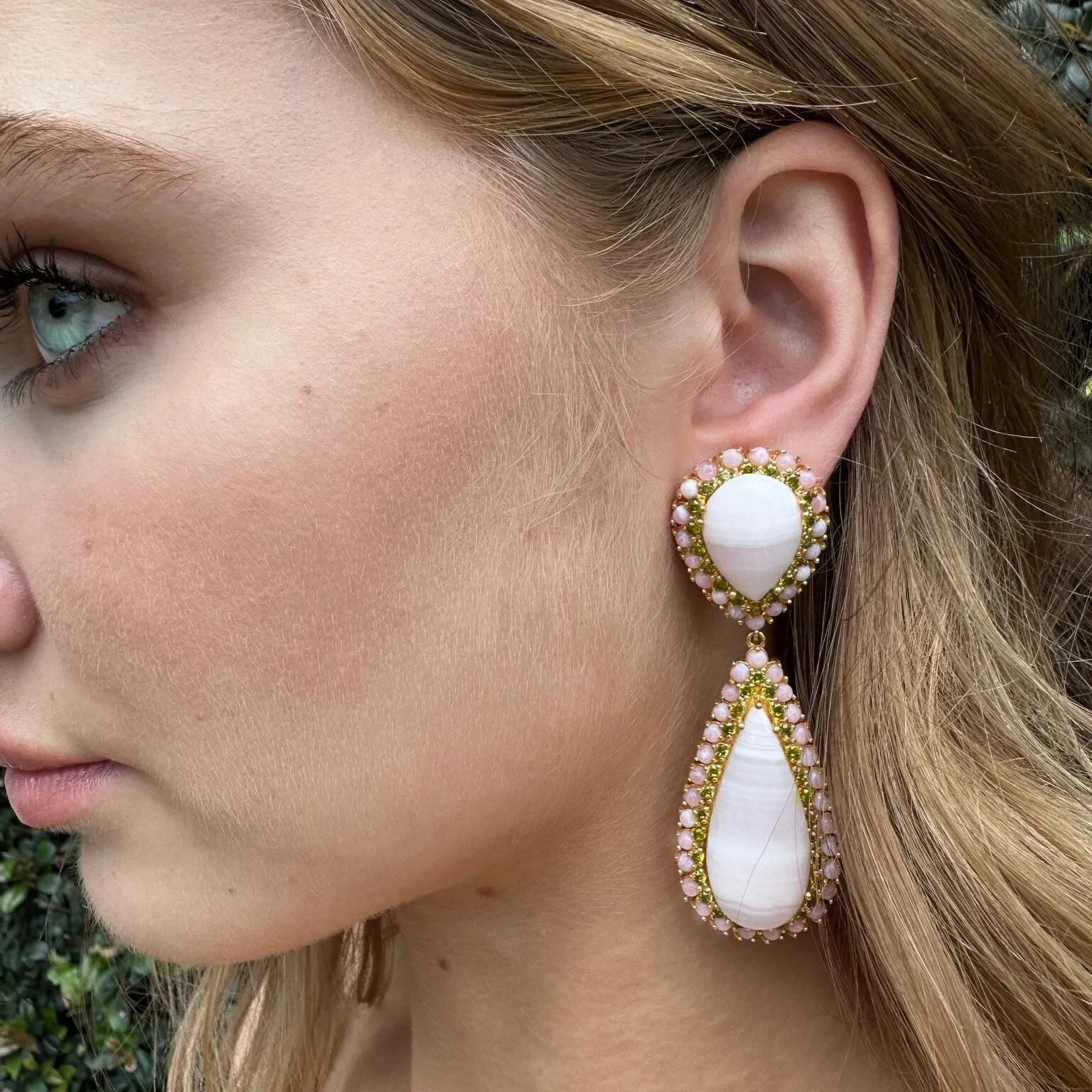 18k Gold Vermeil Aragonite Drop Earrings: The Irena
