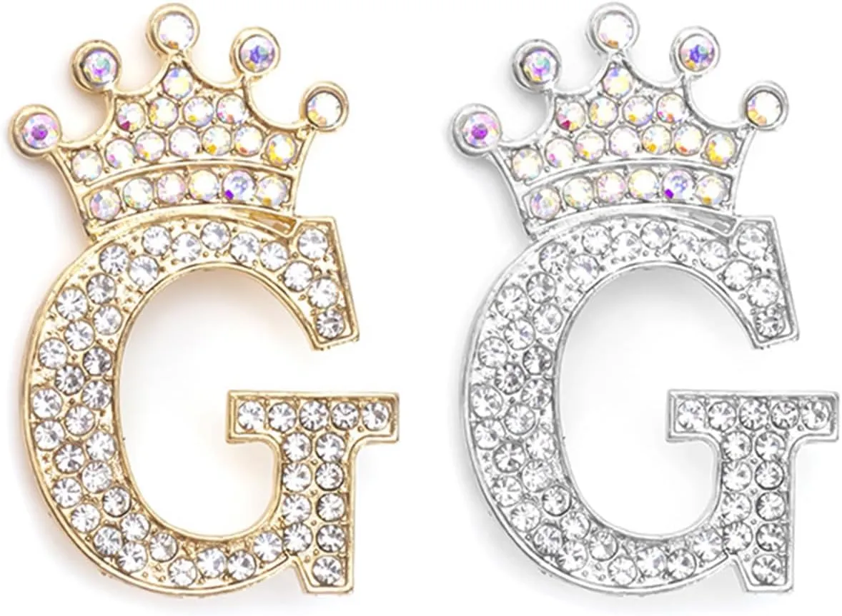 2Pcs Letter Brooches and Pins for Women A-Z Letter Brooch Pins Rhinestone Initial Accessories for Hat Backpacks Personal Custom Jewelry Gifts for Men Women