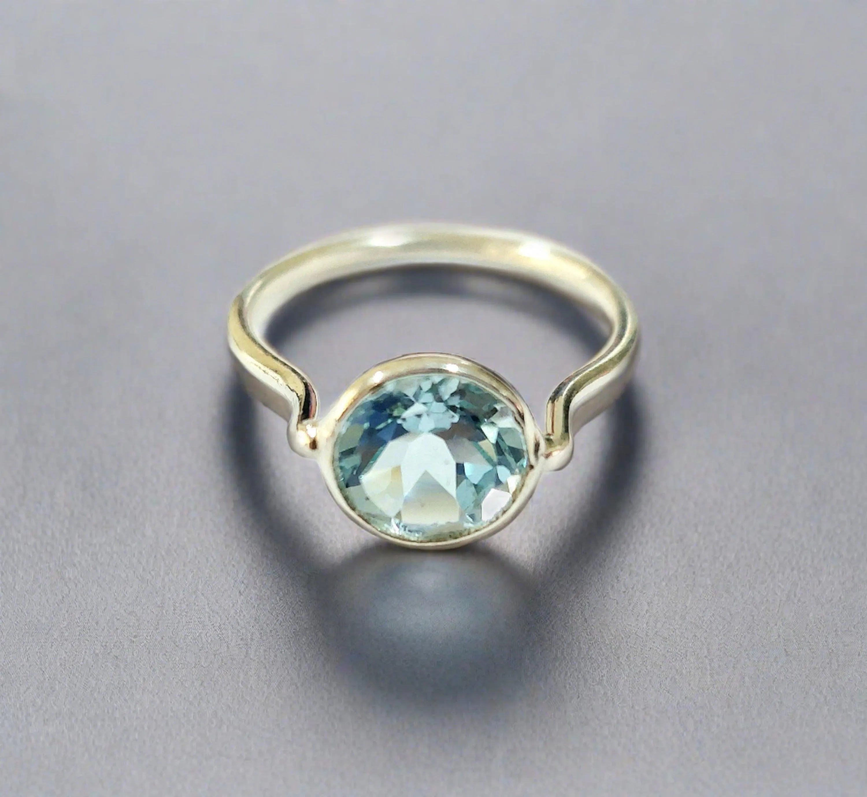 925 Silver Sky Blue Topaz Ring