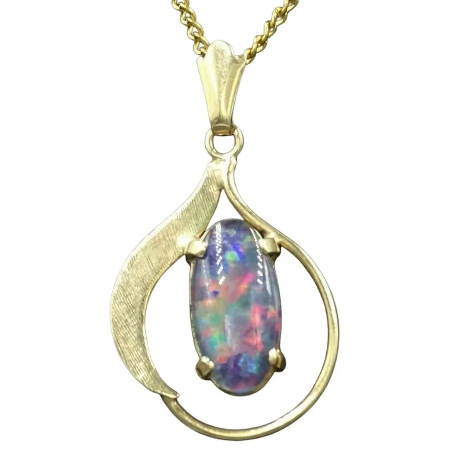 9ct Yellow Gold Opal Triplet Pendant