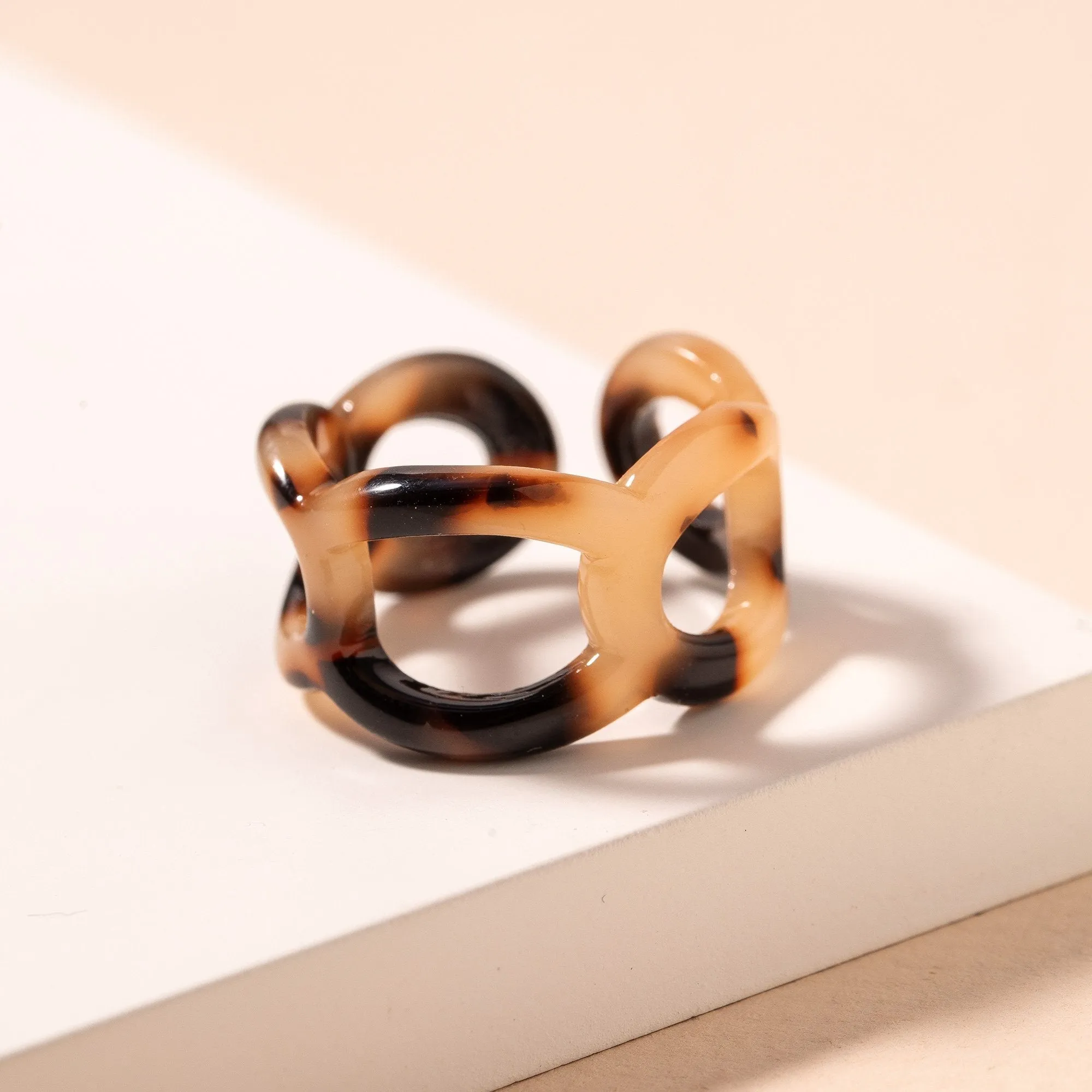 Acetate Tortoise Rings Set