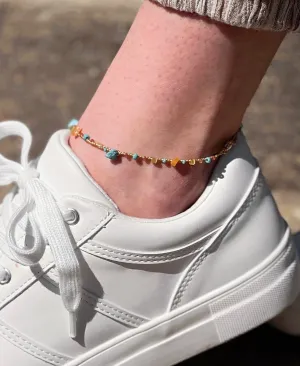 Ankle Bracelet Handmade Tiny Stones