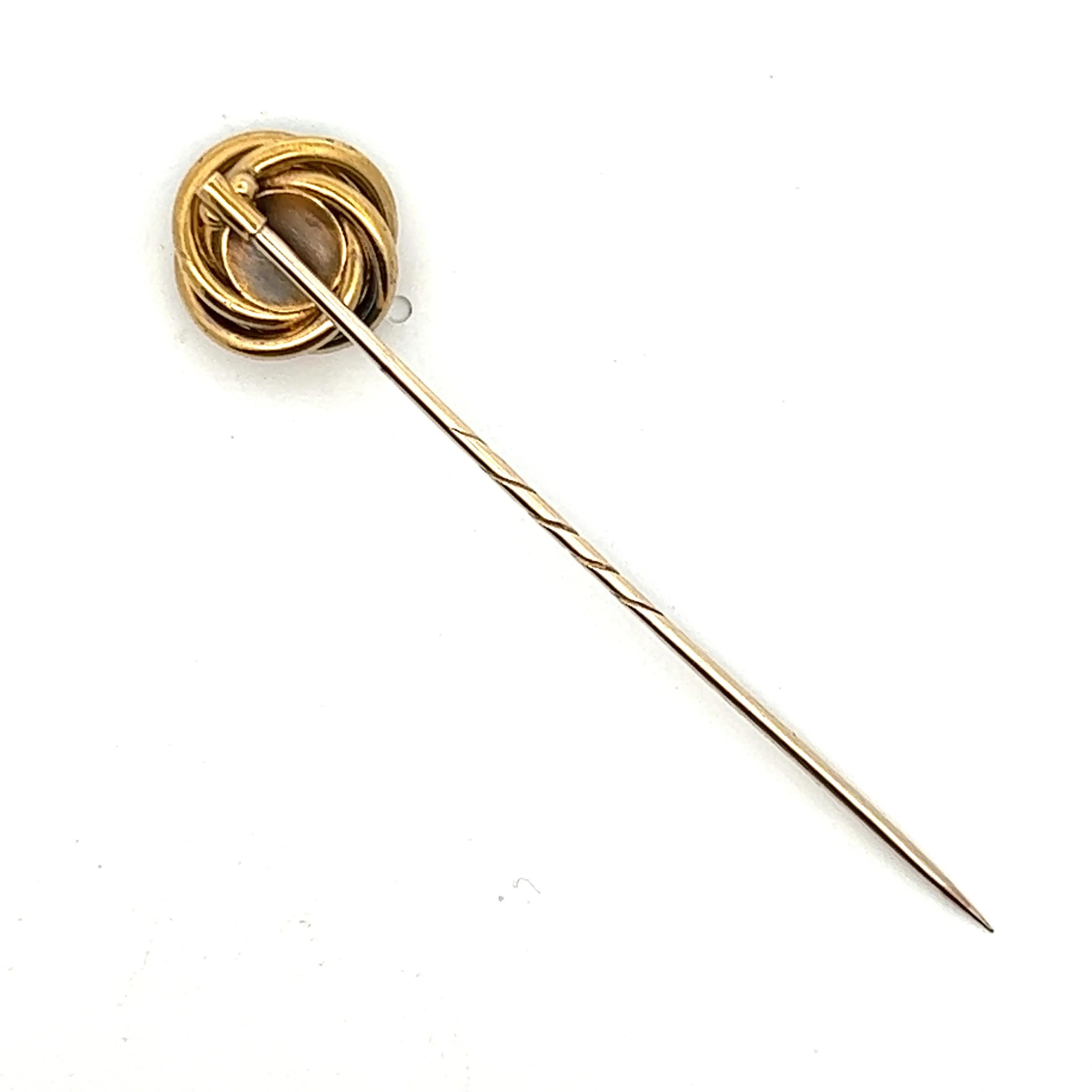 Antique 14ct & 9ct Yellow Gold & Seed Pearl Pin Circa 1900 Hat/Lapel/Tie Pin