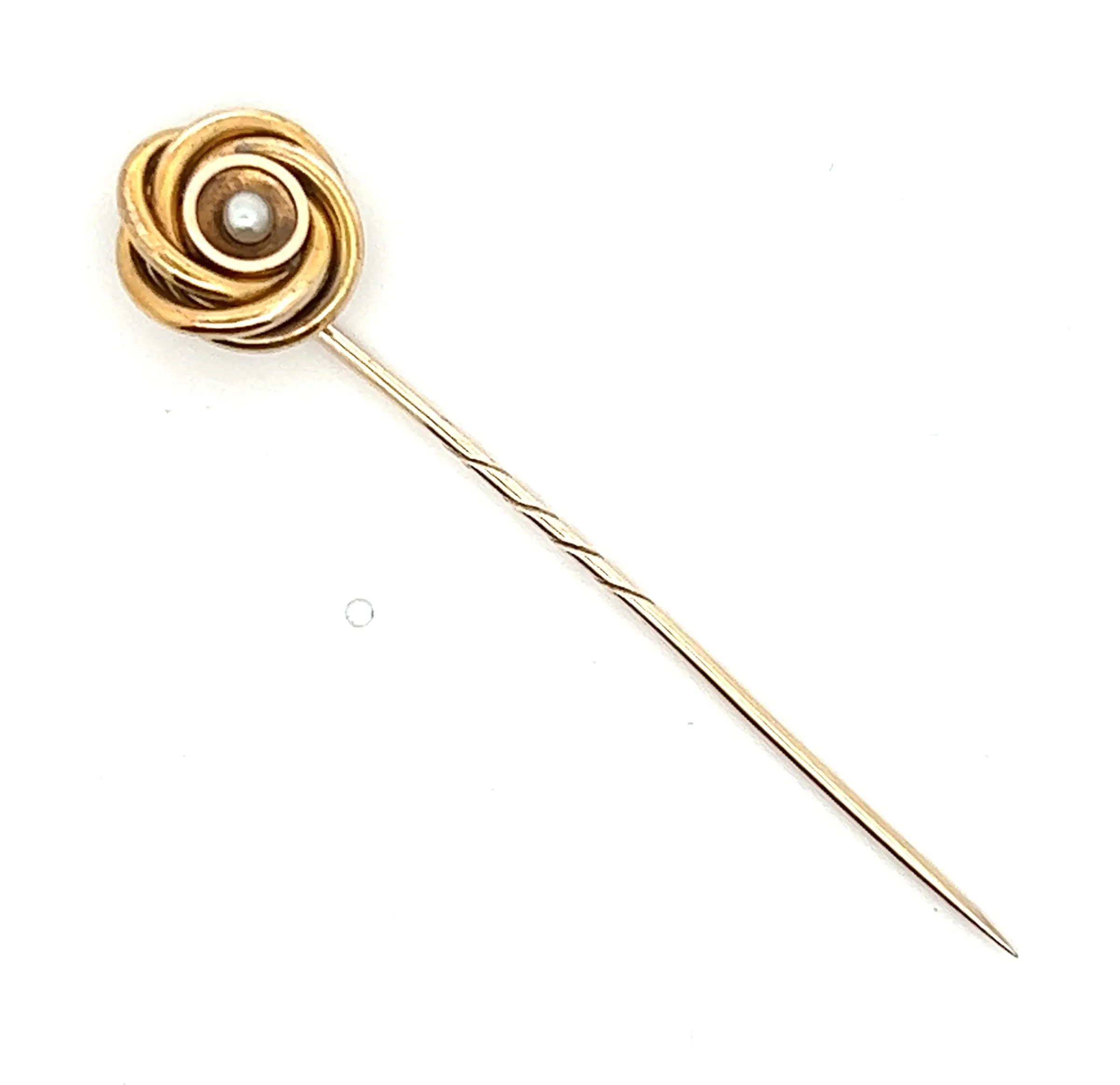 Antique 14ct & 9ct Yellow Gold & Seed Pearl Pin Circa 1900 Hat/Lapel/Tie Pin