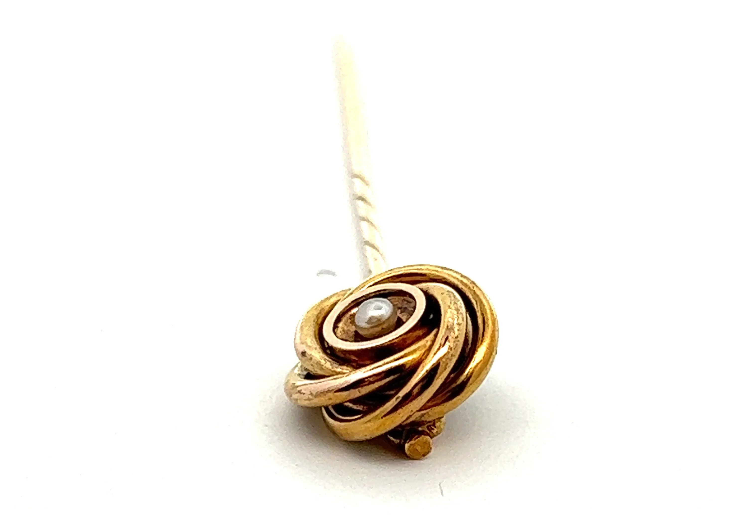 Antique 14ct & 9ct Yellow Gold & Seed Pearl Pin Circa 1900 Hat/Lapel/Tie Pin