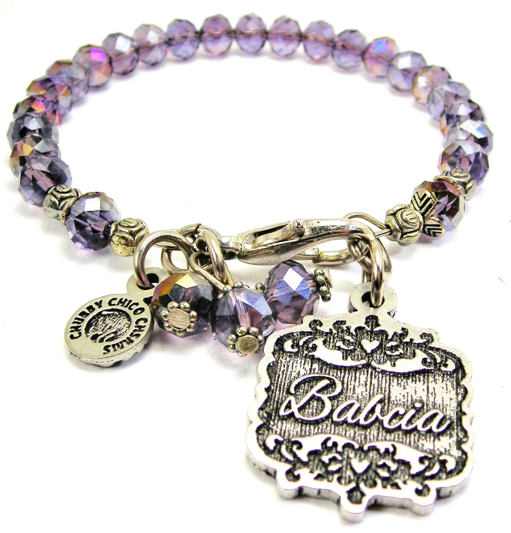 Babcia Victorian Scroll Splash Of Color Crystal Bracelet