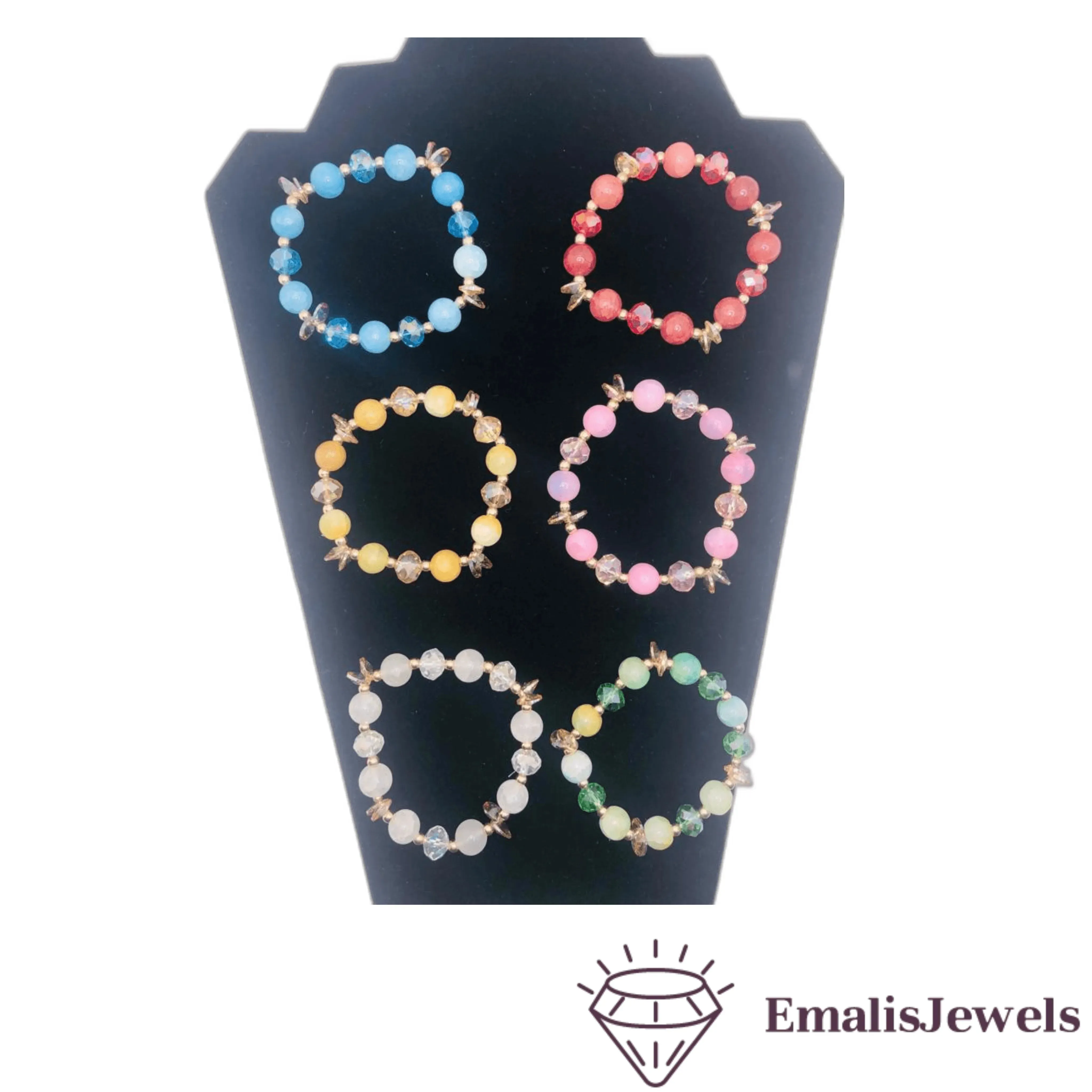 Beautiful Handmade Stone and Glass Beads Bracelets