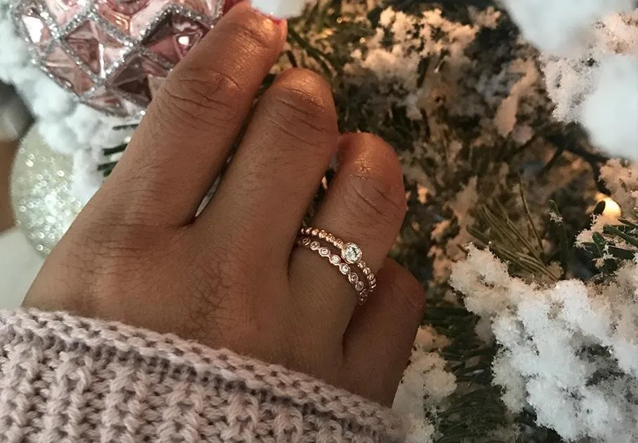 Bianca Rose Gold Beaded Ring