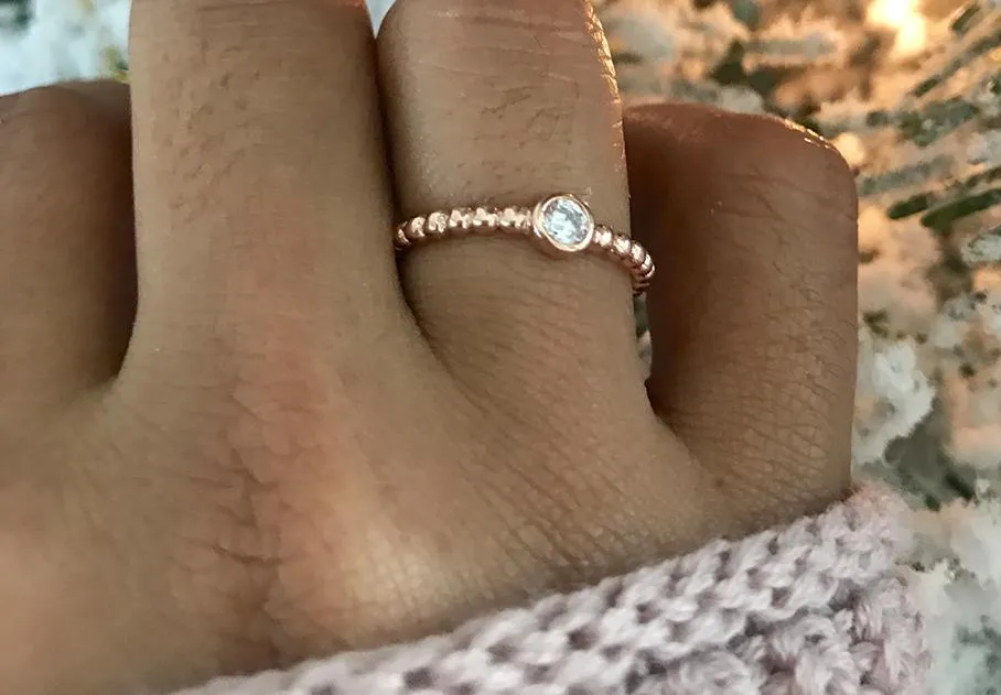 Bianca Rose Gold Beaded Ring