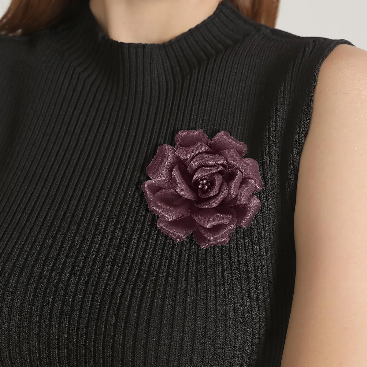 Camellia Flower Brooches and Pins for Women | Hat and Hair Pins | Flower Clips for Clothes