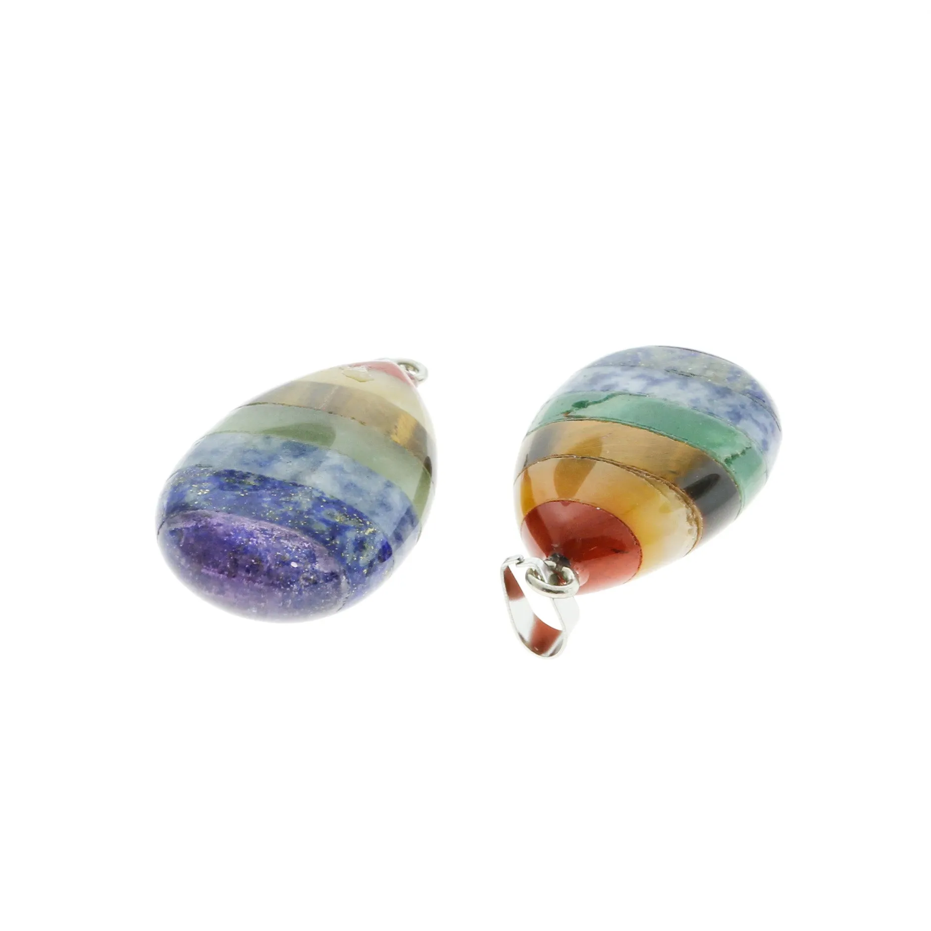 Chakra Natural Gemstone Teardrop Pendant - GEM147