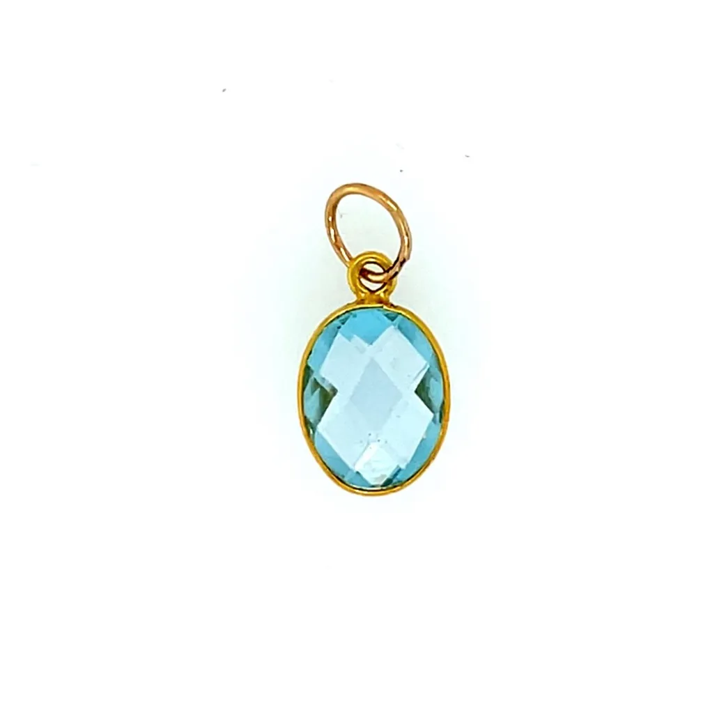 Channel Set Sky Blue Topaz Pendant