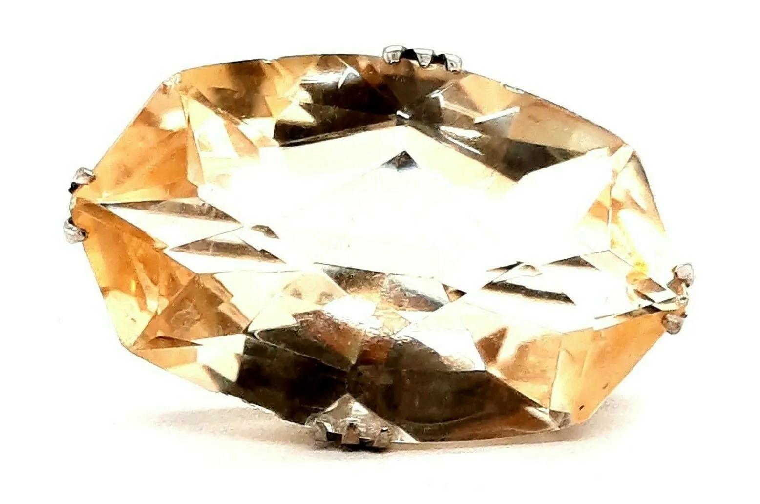 Citrine & Sterling Silver Vintage Brooch