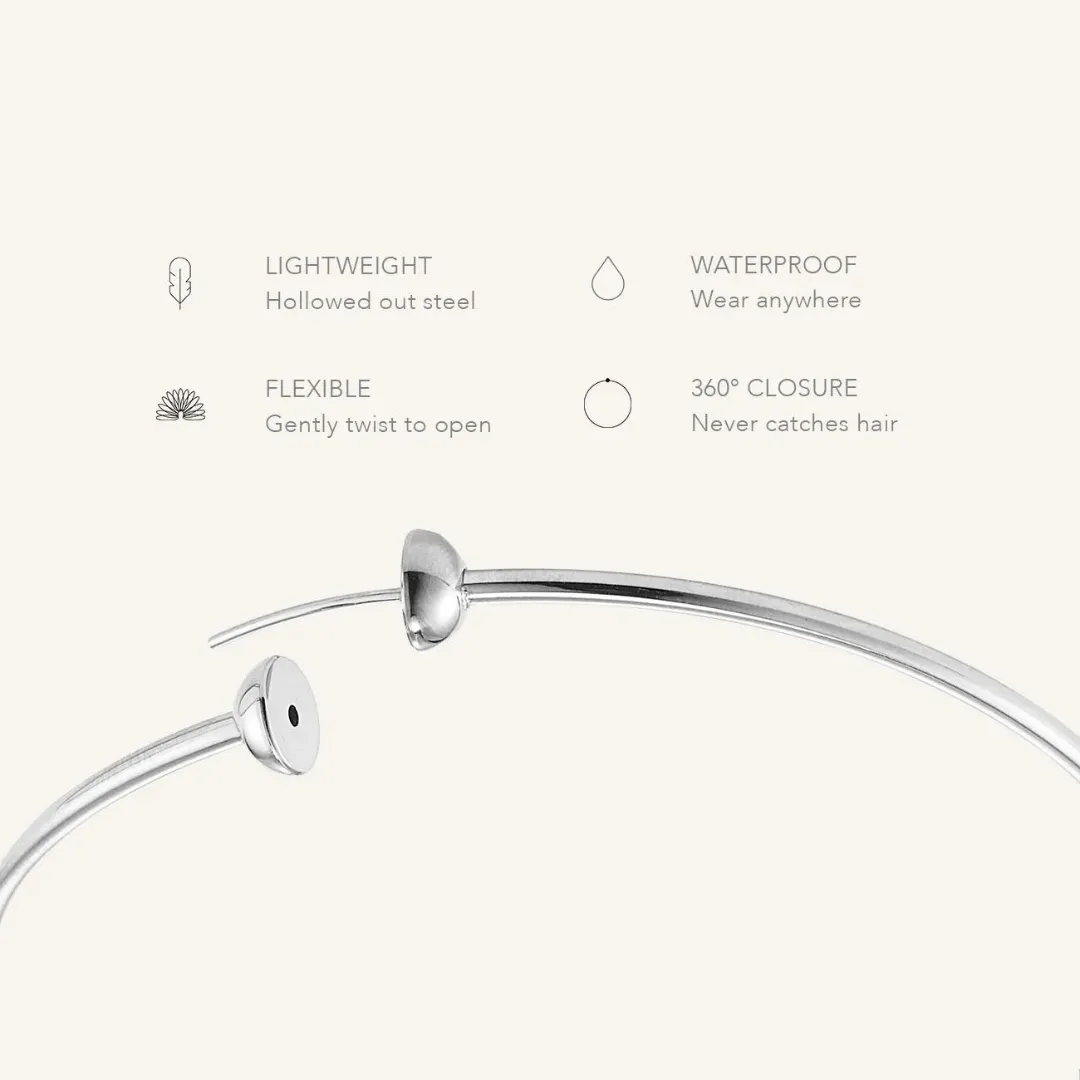 Classic Hoop Earrings - Rhodium