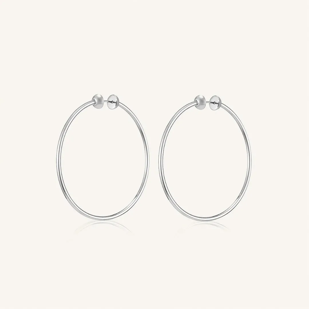 Classic Hoop Earrings - Rhodium