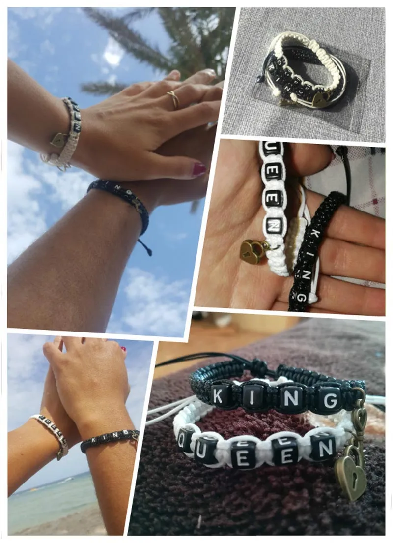 Couple Lock Charm Rope Bracelet