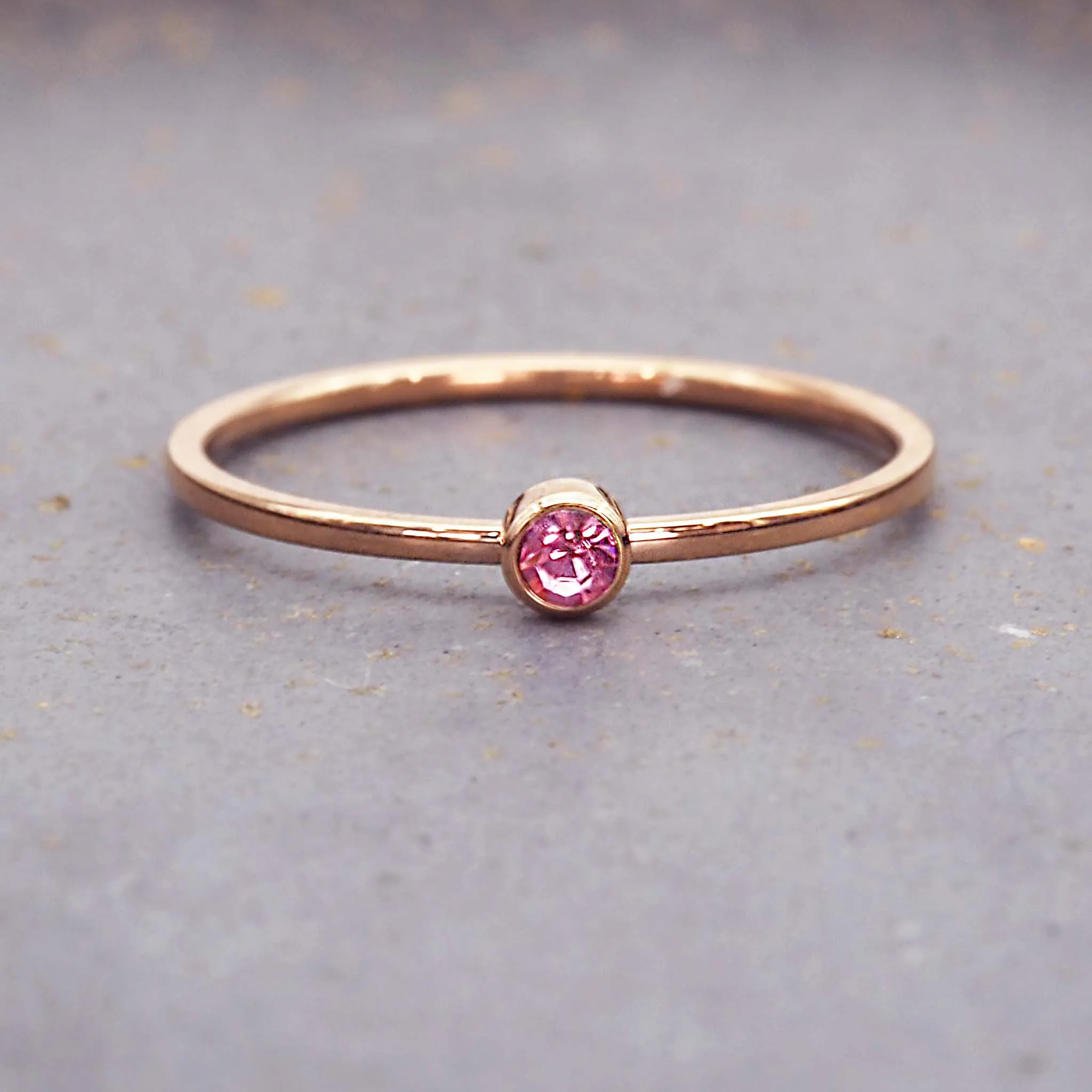 Dainty Birthstone Rose Gold Ring
