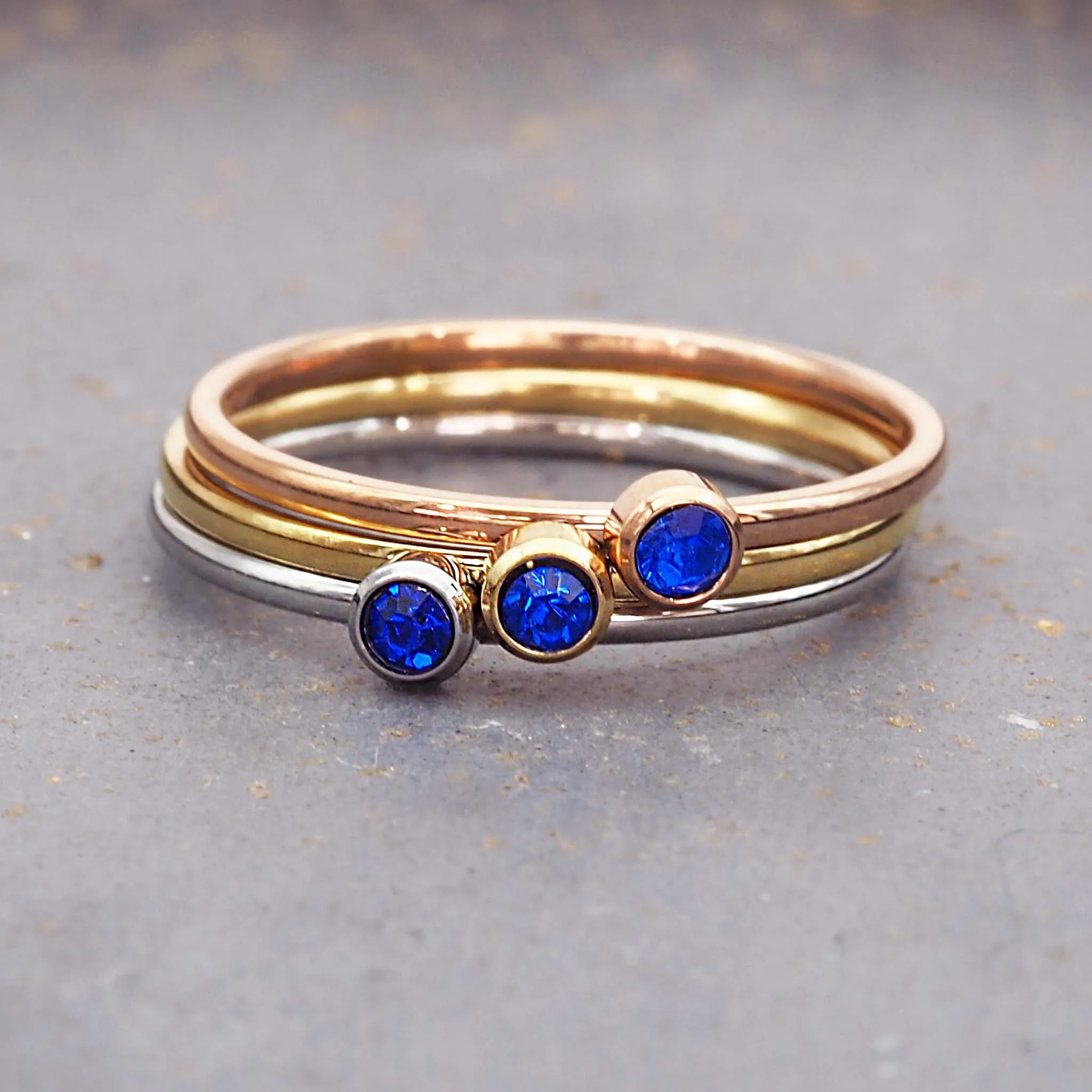 Dainty Birthstone Rose Gold Ring