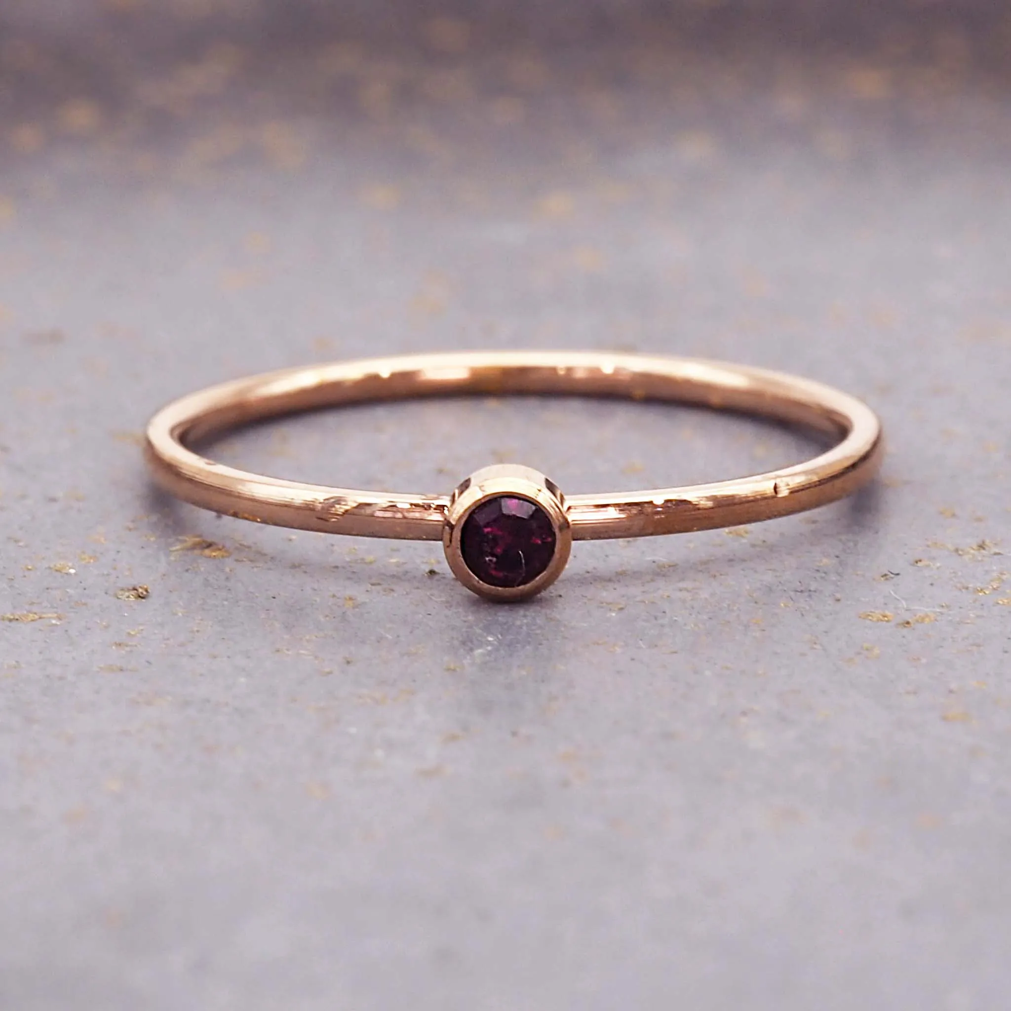 Dainty Birthstone Rose Gold Ring