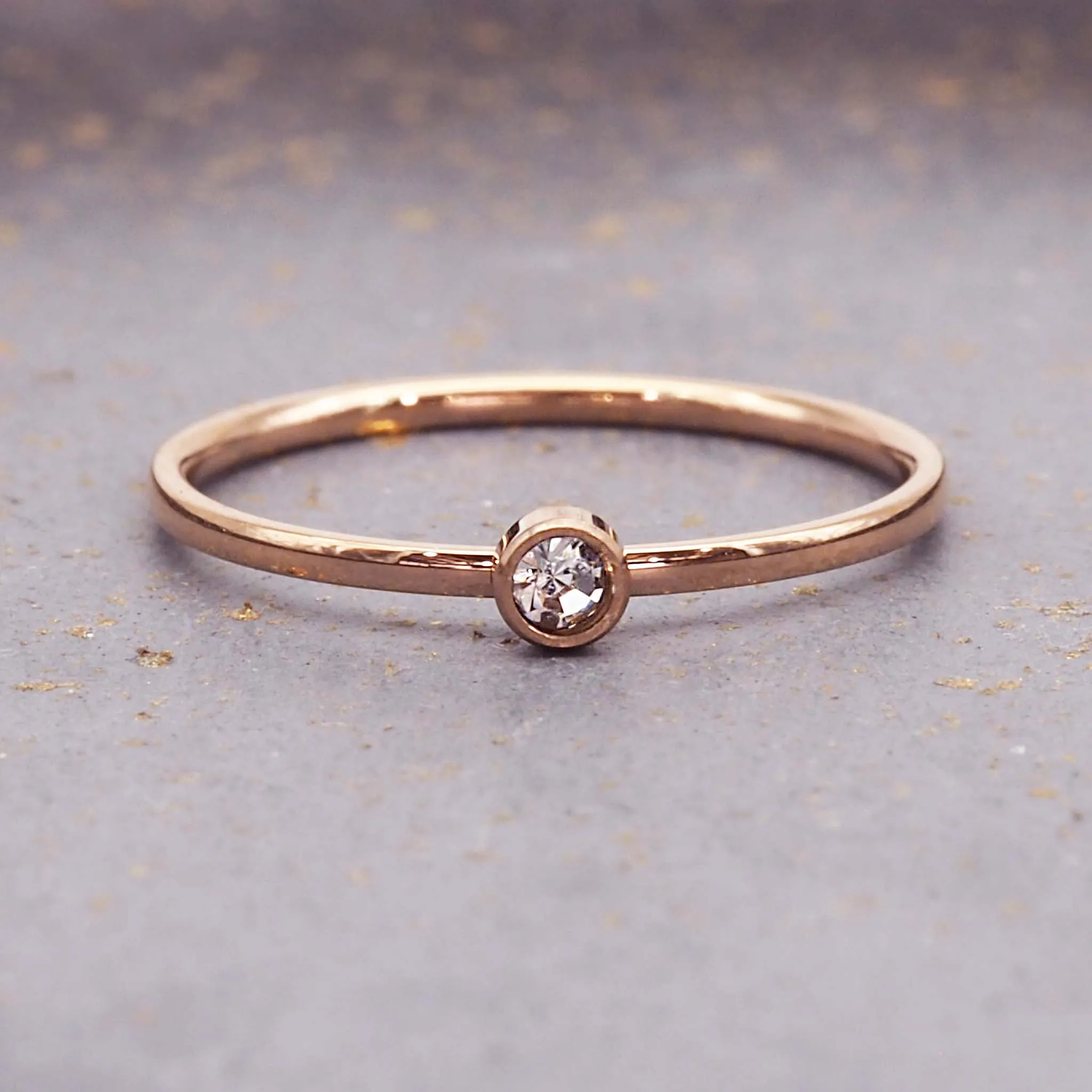 Dainty Birthstone Rose Gold Ring