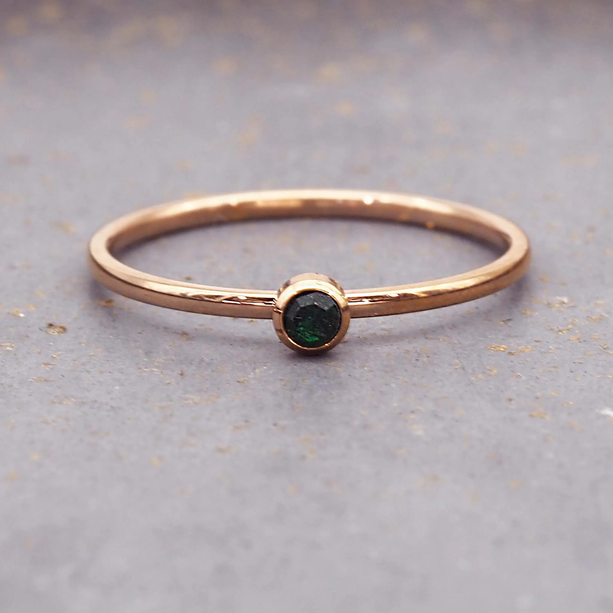 Dainty Birthstone Rose Gold Ring