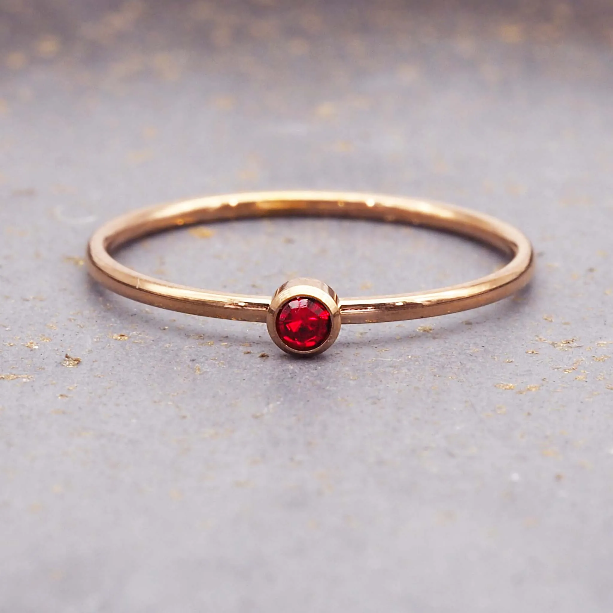 Dainty Birthstone Rose Gold Ring