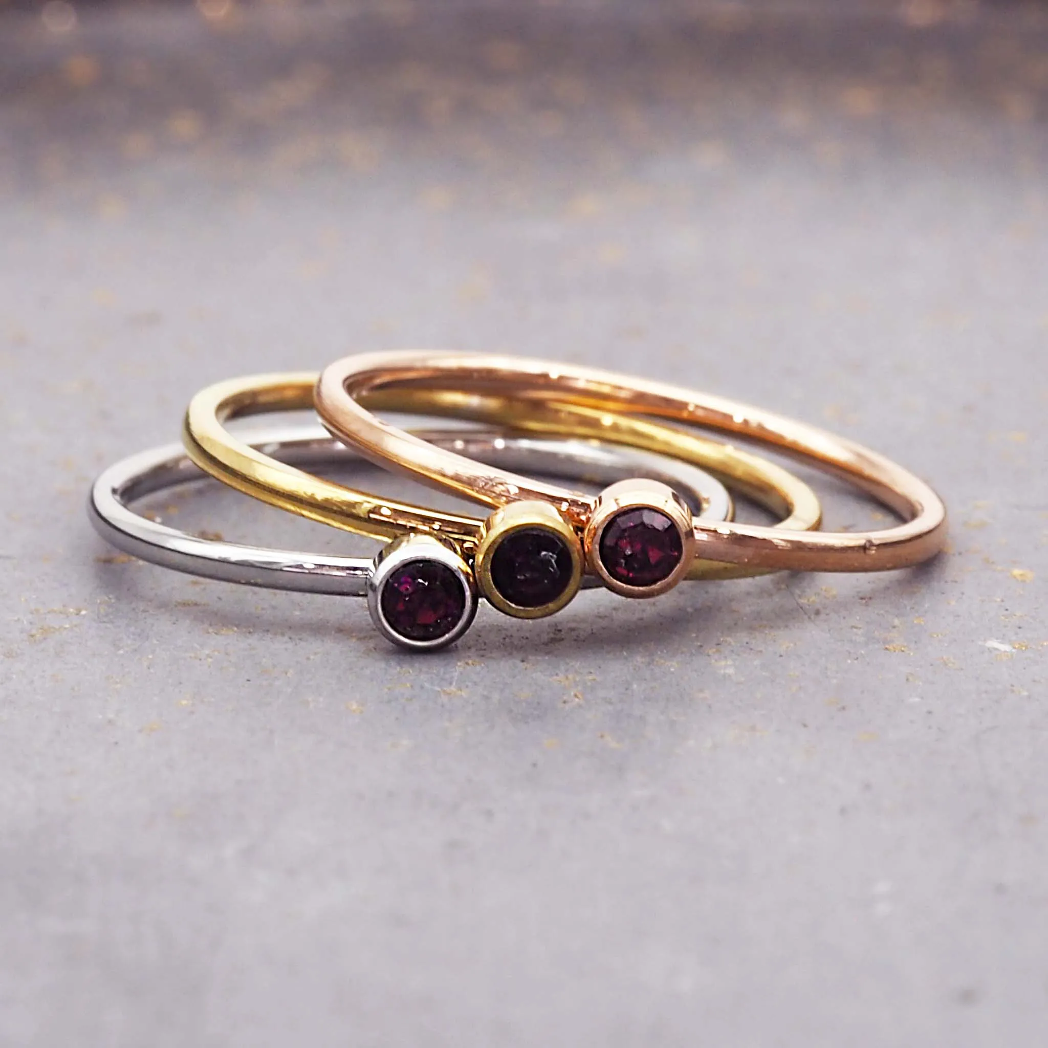 Dainty Birthstone Rose Gold Ring