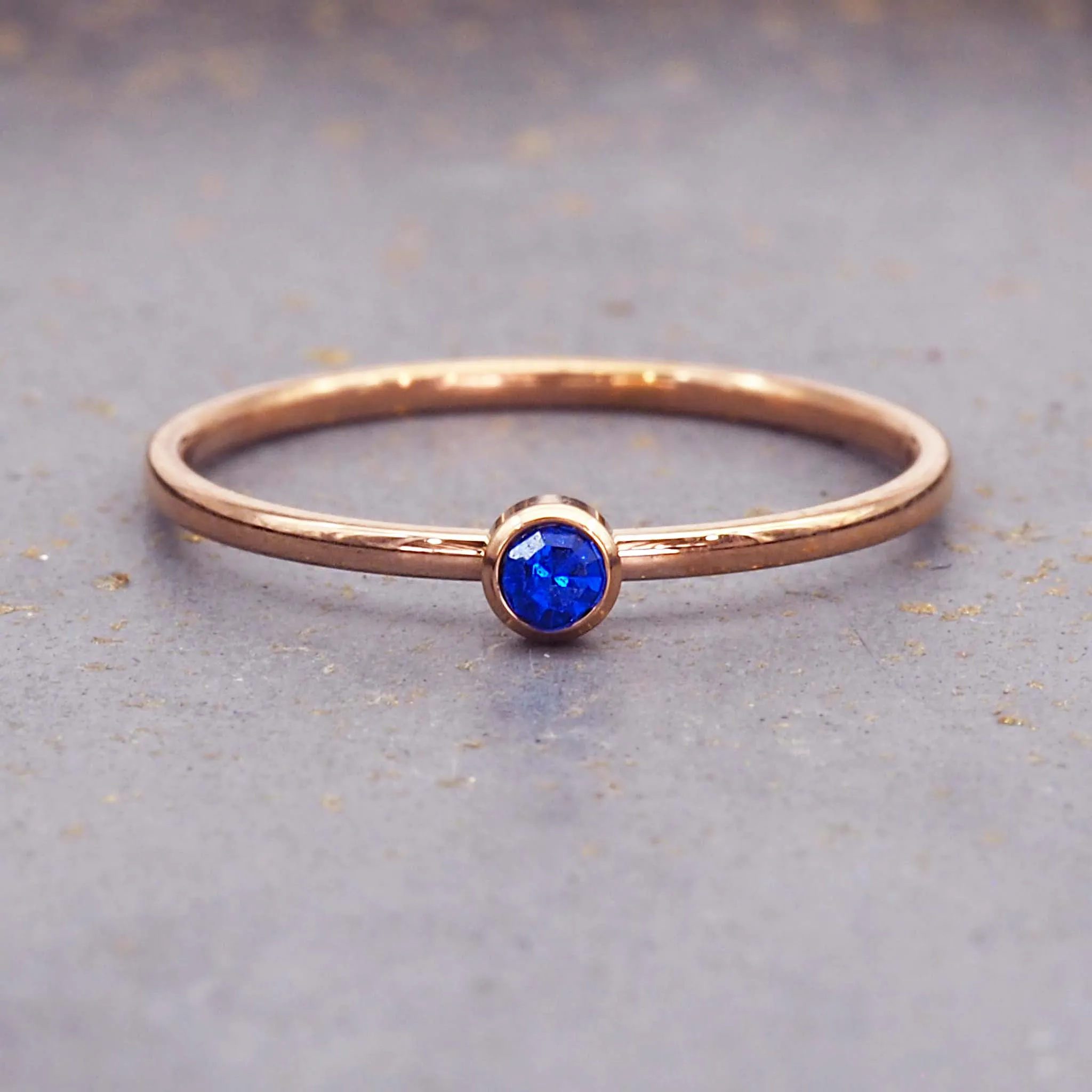 Dainty Birthstone Rose Gold Ring