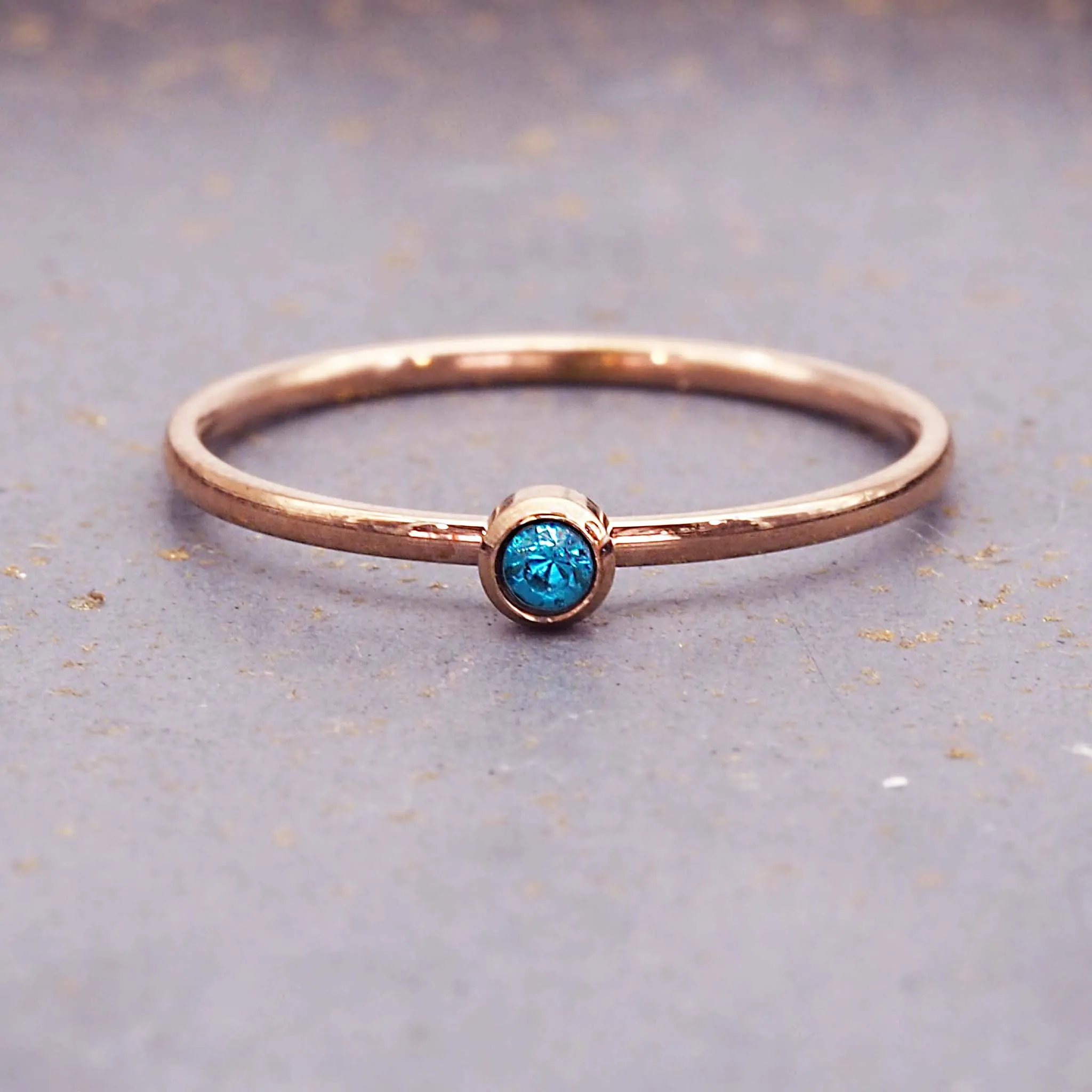 Dainty Birthstone Rose Gold Ring
