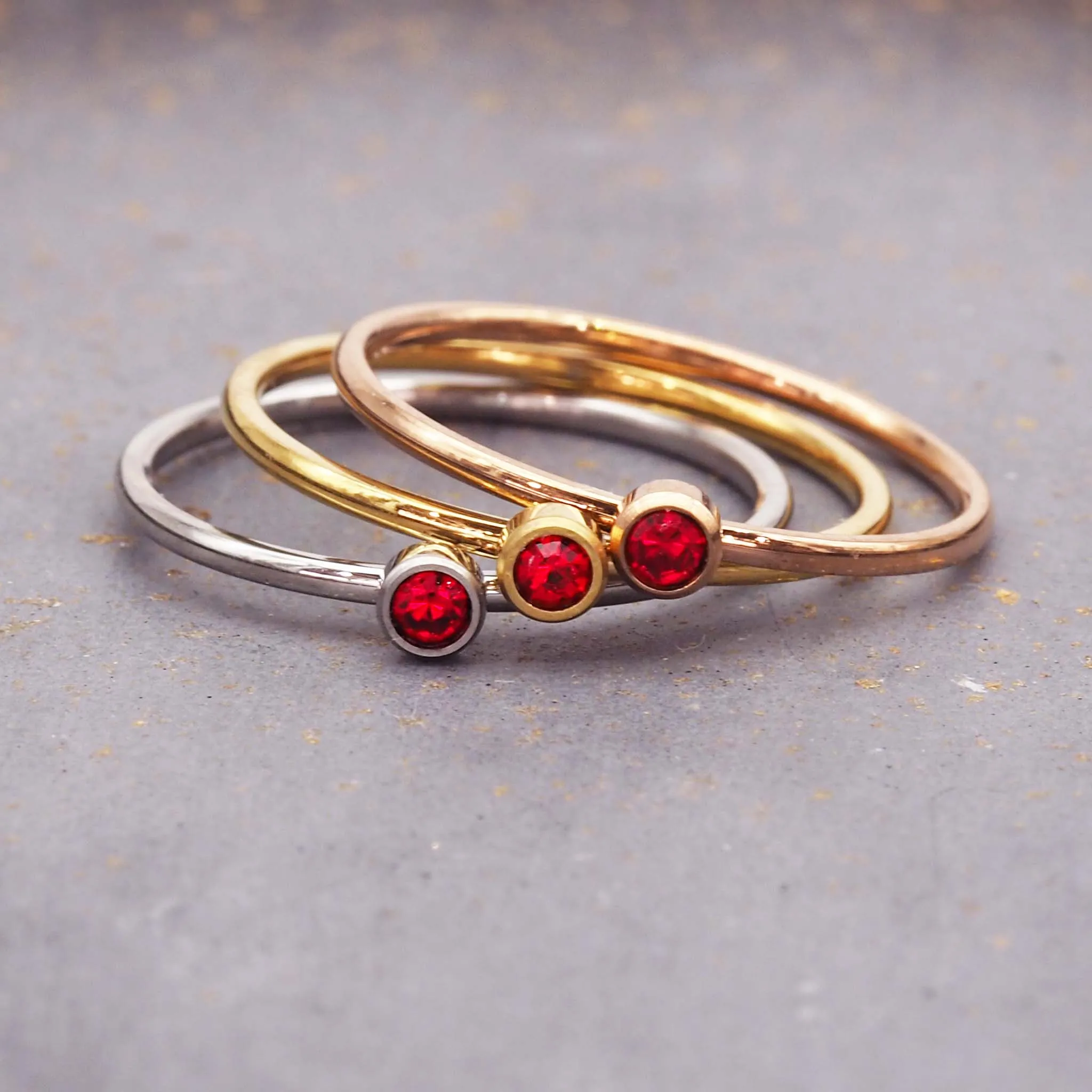 Dainty Birthstone Rose Gold Ring