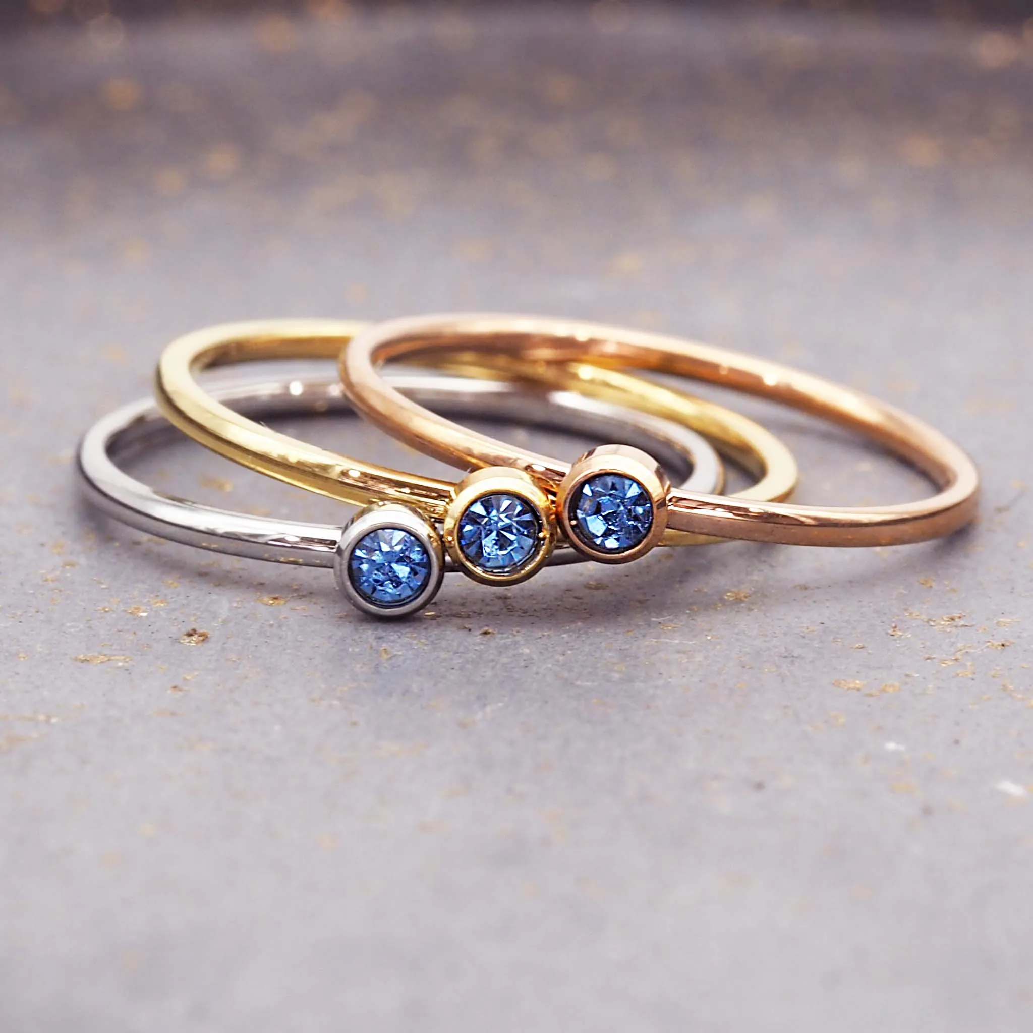 Dainty Birthstone Rose Gold Ring