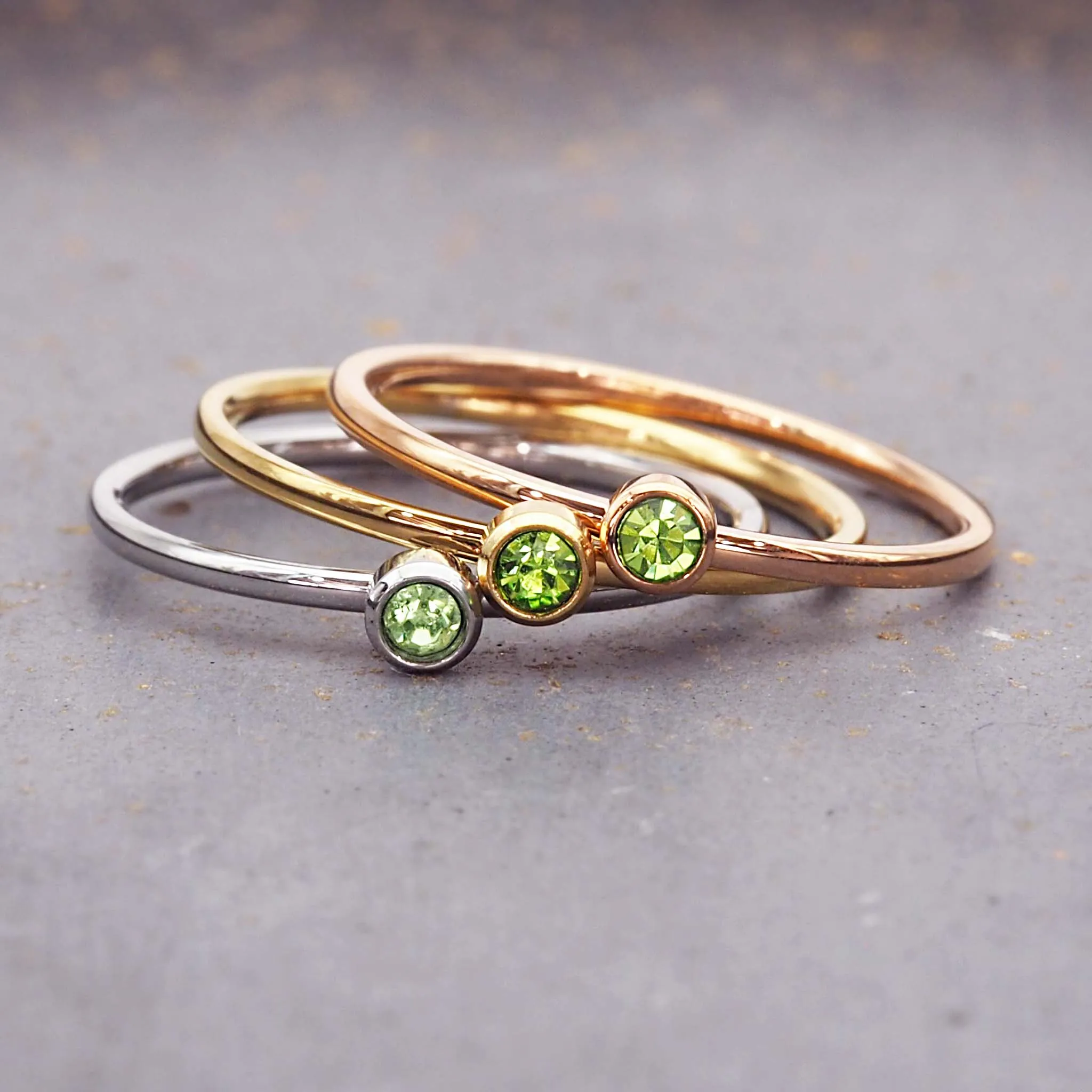Dainty Birthstone Rose Gold Ring
