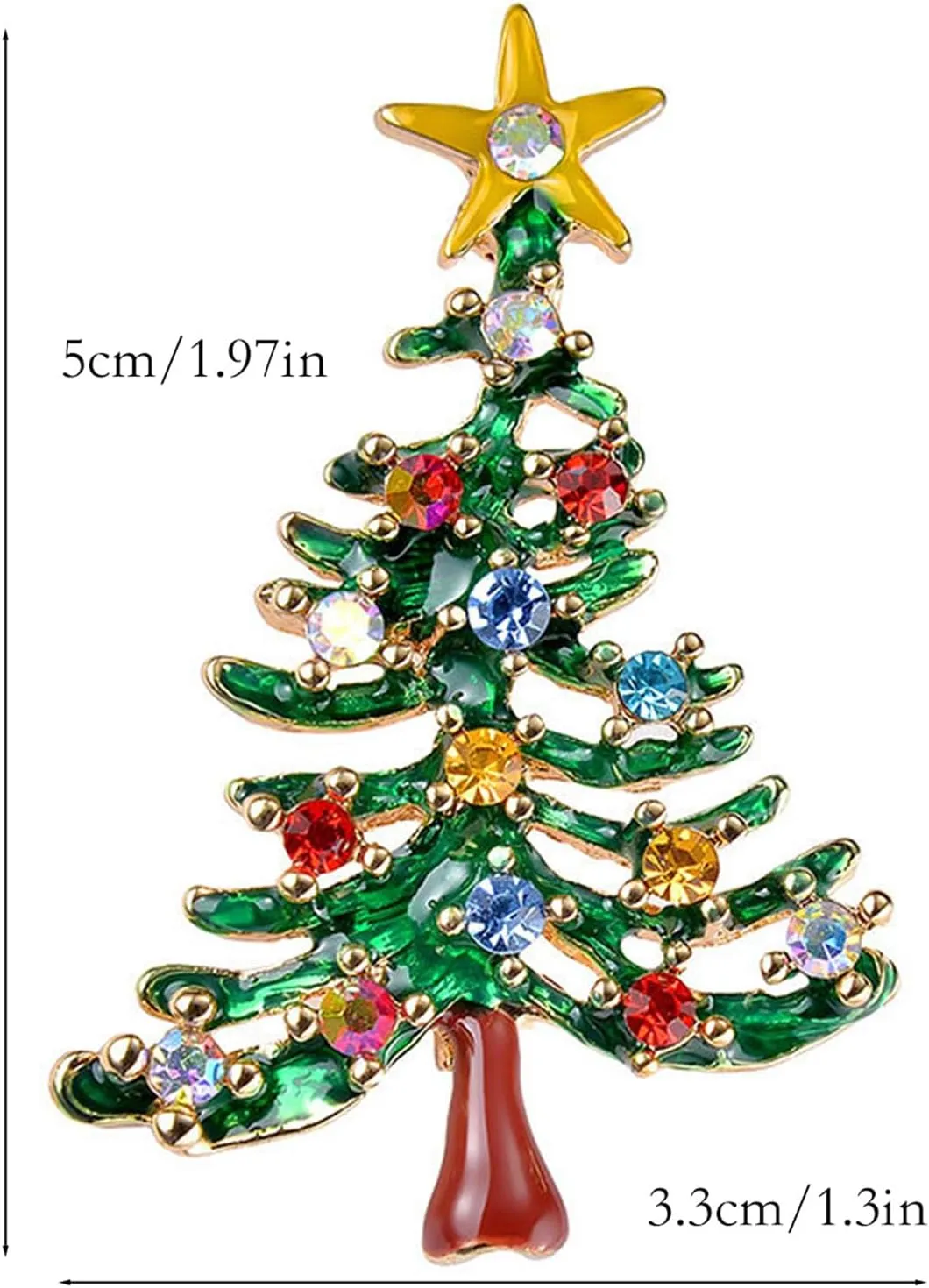 Dreuyet Christmas Brooch Pins for Women Crystal Rhinestone Christmas Brooch Christmas Tree Snowflake Bell Reindeer Brooches Multi-Colored Christmas Enamel Pins Holiday Party Gift