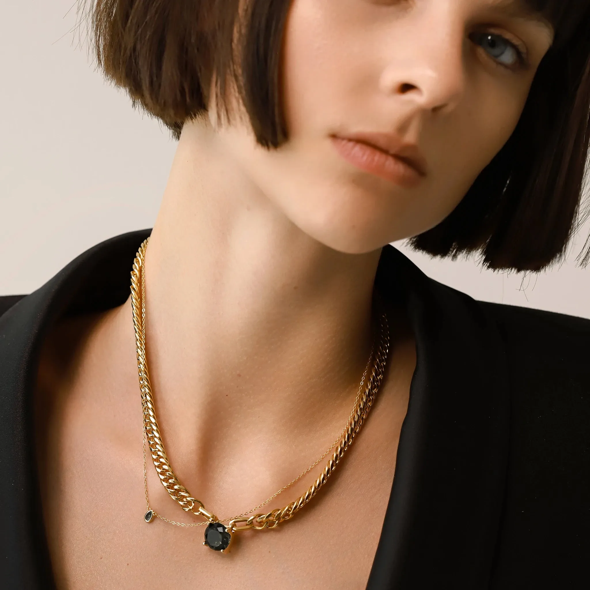 EMERALD DOT  NECKLACE SET