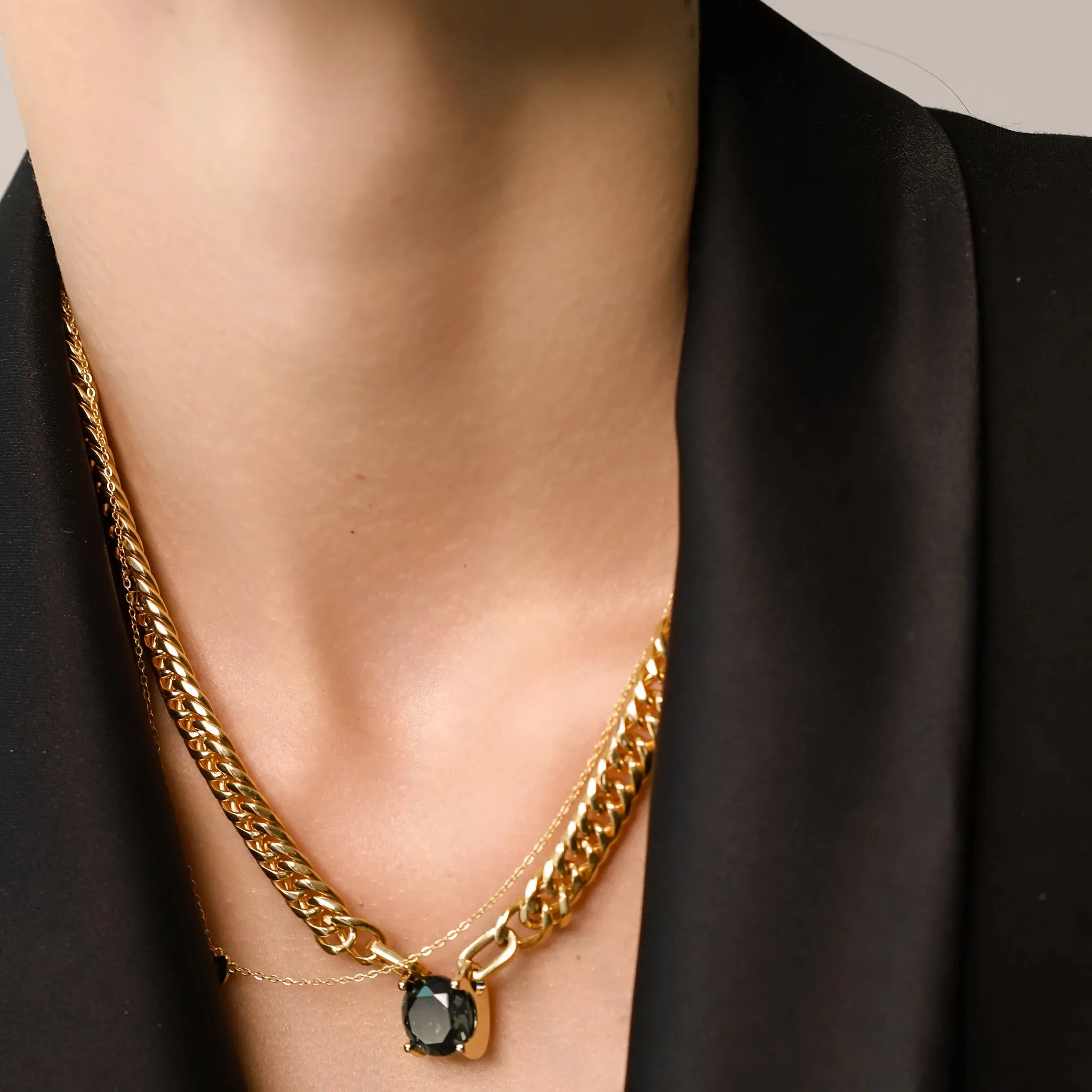 EMERALD DOT  NECKLACE SET