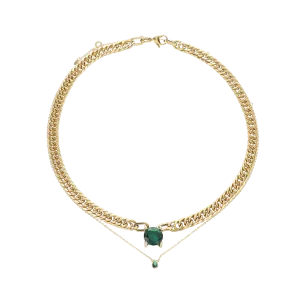 EMERALD DOT  NECKLACE SET