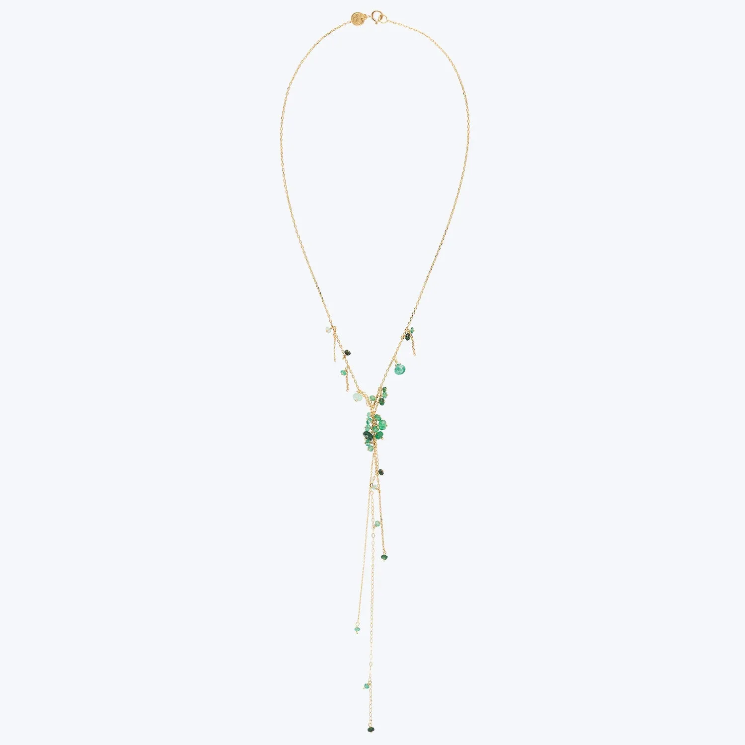 Emerald Lariat Style Necklace