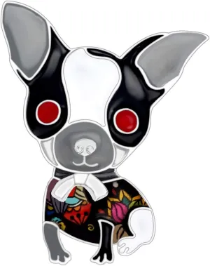 Enamel Zinc Alloy Cute Chihuahua Brooches Pins Puppy Jewelry for Pets Lovers Women Girls Charms Party Gifts Ornament