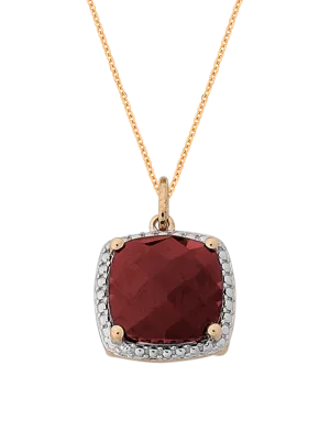 Garnet Pendant - 9ct Rose Gold Garnet Pendant - 768293