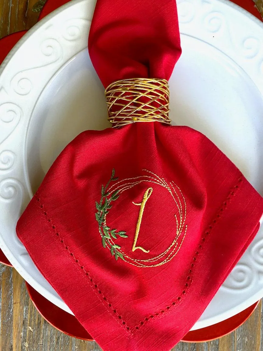 Gold Napkin Rings, Set of 6, Wire gold napkins rings