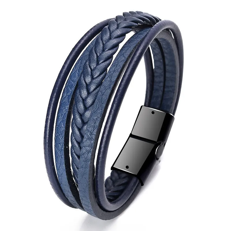 Handmade Rope Leather Ethnic Wind Magnetic Hand