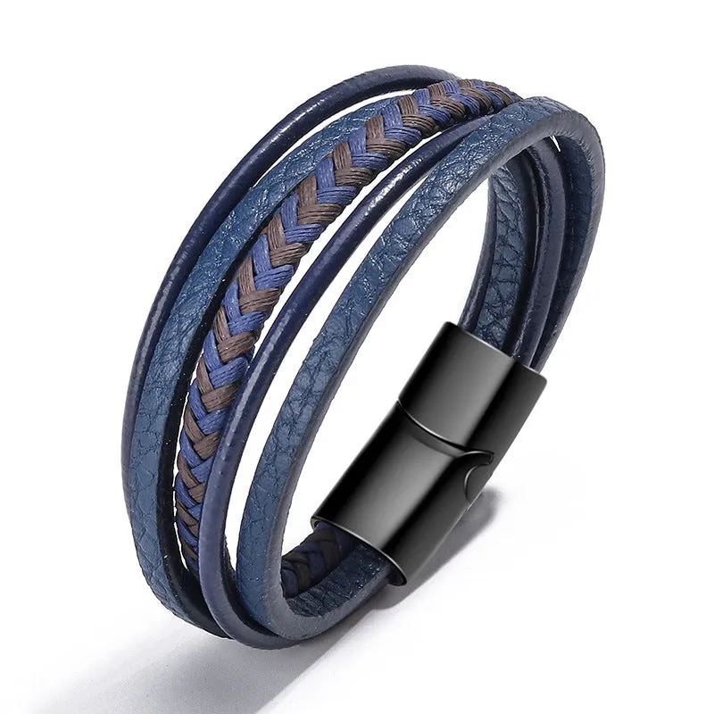 Handmade Rope Leather Ethnic Wind Magnetic Hand
