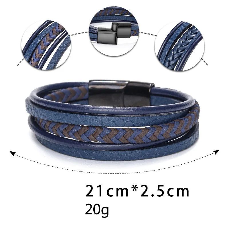 Handmade Rope Leather Ethnic Wind Magnetic Hand
