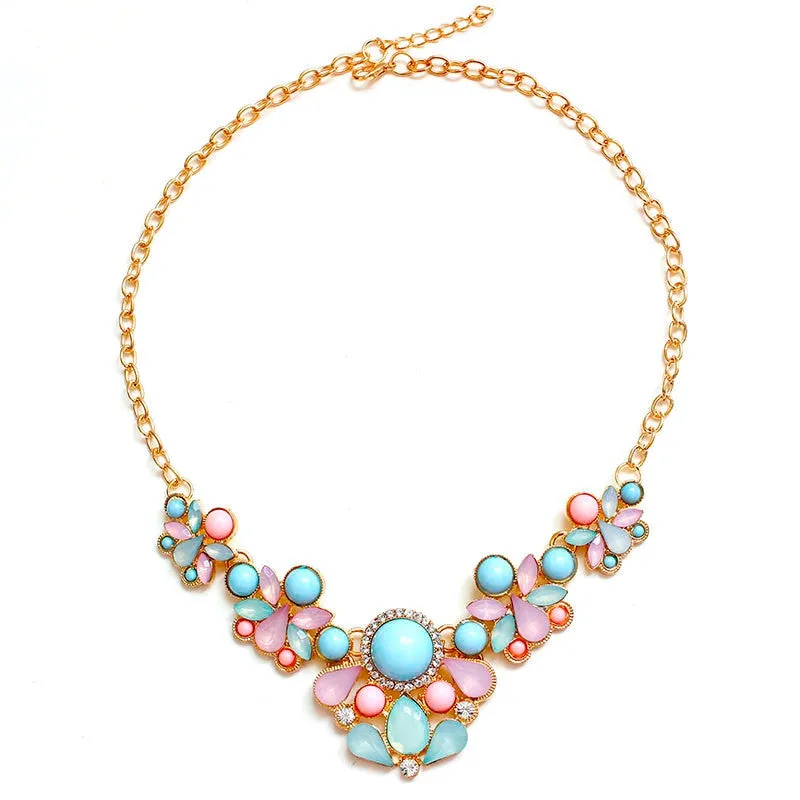 Hot Sweet Elegant Women Bohemian Bib Choker Necklace & Fresh Candy Color Pendant Necklaces